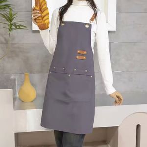 Delantal de Mezclilla Impermeable con Logotipo Personalizado, Delantal de Cocina de Lona de Algodón Resistente con Sublimación Personalizada - Product Image 6