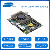 Placa BASE DE Pc con procesador de 8 ° de I5-8260U Quad Core DDR4 dual LAN 6 x COM 7 x USB 3,5 ''i5