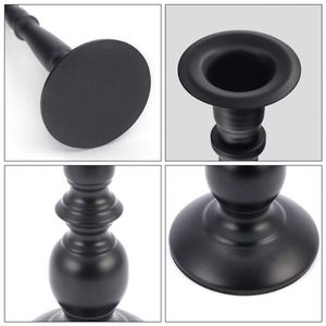 Metal Elegant Decorative Matte <b>Black</b> Skinny Taper <b>Candlestick</b> Holder Multi-functional for Home Hotel - Product Image 4
