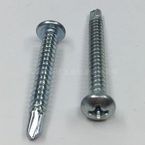 M4.8 Round Head Phillips Self-Drilling Screw Galvanized Iron Sheet Metal Tapping Screw Right Hand Metric Class 4.8 - Product Image 3