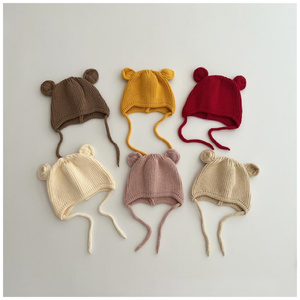 Gorro de Punto para Niños, Gorro Cálido para Cubrir las Orejas <span class=keywords><strong>en</strong></span> Otoño e Invierno, Gorro de Lana para Niños, Niñas y Bebés con Adorables Orejas Pequeñas - Product Image 1