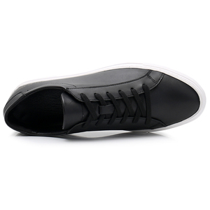 Zapatillas Personalizadas de Cuero Genuino <span class=keywords><strong>Blanco</strong></span> para Hombre, Zapatillas Casuales Personalizadas con Etiqueta Privada, Zapatillas de Cuero de Primera Calidad para Hombre <span class=keywords><strong>en</strong></span> Negro - Product Image 2