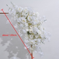 Fleurs artificielles blanches personnalisées Décor de mariage Décoration De Fiestas Objets décoratifs Toile de fond de fleurs