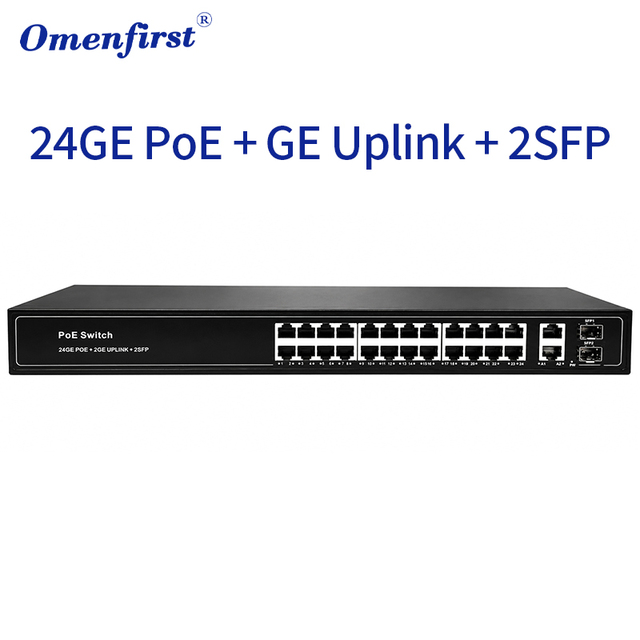 Full Gigabit 24 Ports POE Switch Network Switch With 2 SFP 2 Giga Uplink for Ap CCTV IP Camera 10/100/1000Mbps