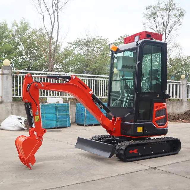 Free Shipping 1000kg fully hydraulic digger Small mini excavator 1ton digging machine with cabin