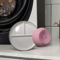 Nouvelle Tendance 2026 : Vaisselle en Porcelaine pour Enfants – Assiette et Bol en Céramique Rond avec Manchon en Silicone et Base Ventouse pour la Maison