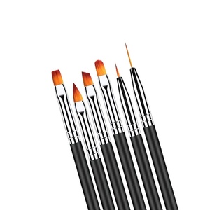 Set 6 Dual-Purpose Flat Acrylic Nail Durable Nylon Manicure Pen Double-Head <b>Light</b> Therapy <b>Pull</b>-Line Paint Dot Drill Popular - Product Image 3