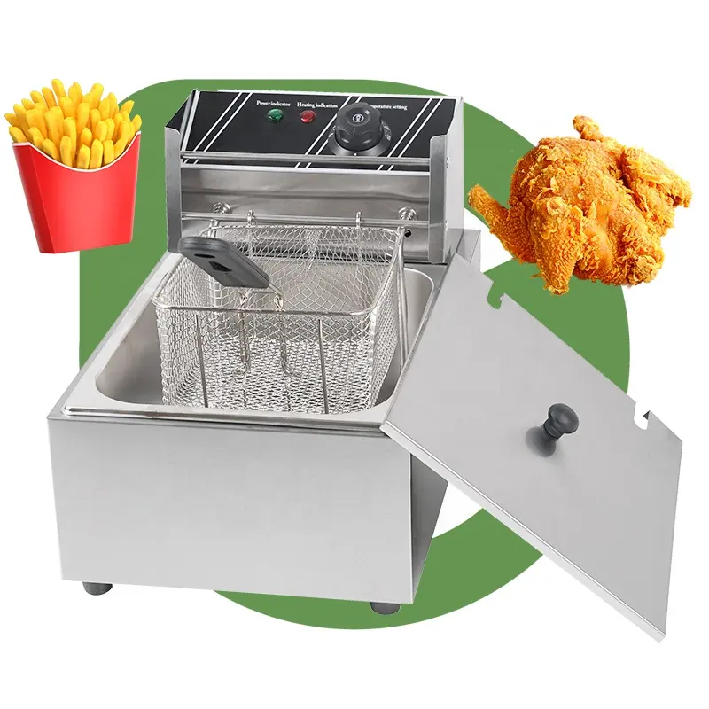 10 L 11 litri di attrezzature per ristoranti friggitrice a Chip 2 cestelli macchina elettrica per friggere da banco per pollo fritto