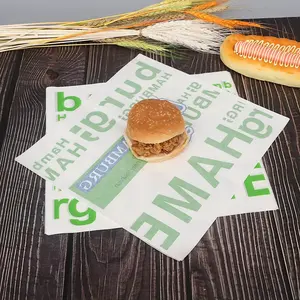 Papier d'emballage pour viande de charcuterie, résistant à la graisse, personnalisé avec logo imprimé, en gros, papier en pulpe de PE pour hamburgers, sandwichs, aliments - Product Image 4