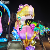 Grandes sculptures de lanternes LED en forme de tortue mécanique artisanales pour les spectacles nocturnes des parcs à thème et les expositions lumineuses dans les zones scéniques