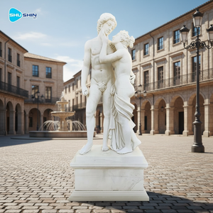 Escultura de Adán y Eva Hecha a Mano en Mármol Blanco, Estatua de Piedra Natural de Alta Calidad para Interiores y Exteriores, para Villas y Parques - Product Image 4