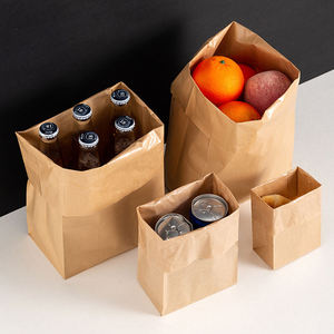 Túi giấy kraft nâu tái chế dùng một lần, chất lượng thực phẩm, in logo theo yêu cầu - Product Image 6