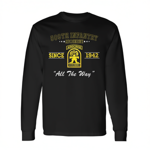 Camiseta de manga larga del 509º Regimiento de Infantería Airborne Since 1942 All The Way, unisex, con cuello redondo, para adultos - Product Image 2