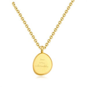 สร้อยคอชุบทองแบบแฟชั่นเรียบง่ายจี้รูปวงรี - Product Image 1