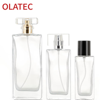 Botellas de Perfume Redondas de Vidrio Recargables de Lujo, Personalizadas y Profesionales, de 30ml, 50ml y 100ml, con Diseño de Pulverizador Vacío y Tapas Esmeriladas Personalizadas