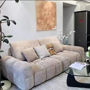 Juego de Muebles de Sala de Estar de Estilo Francés Retro Moderno, Color Crema, <span class=keywords><strong>para</strong></span> el Hogar u Hotel, con Tapicería de Tela - Product Image 1