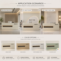 Comptoir de réception moderne personnalisé pour salon de beauté, clinique, bureau, avec éclairage LED