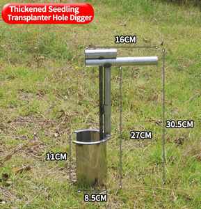 Transplanteur en acier inoxydable, outils de jardinage, transplanteur cylindrique, perforateur de trous, outil de plantation de semis ANDUUK - Product Image 6