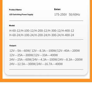 <b>12V</b>/24V <b>LED</b> Strip Power Supply Adapter Low Voltage Switching Transformer with Short Circuit Protection Full Power <b>Driver</b> for <b>Led</b> - Product Image 6
