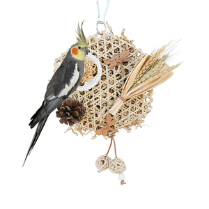 Hot Selling Milieuvriendelijk Hangende Vogel Papegaai Kauwspeelgoed Opvallend Geweven Wijnstok Mat Muur Foerageer Parkieten Zeegras Diverse Speelgoed - Product Image 2