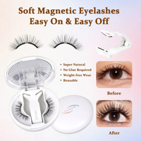 Faux cils magnétiques sans eye-liner, cils magnétiques doux, sans cruauté, cils effilés pour maquillage intense avec applicateur