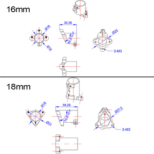 RJXHobby RJX 16~30mm Support d'attache coudé pour tube en carbone, base de fixation, connecteur de joint de tuyau en fibre de carbone pour drones - Product Image 6