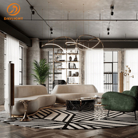 Ensemble de tables d'appoint de luxe dorées avec base en acrylique irrégulière et plateau en cristal – Table d'appoint élégante pour projets hôteliers, villas et salons
