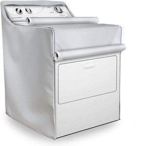 Washing Machine Cover 75x73x110cm 420D Oxford <b>Cloth</b> Dustproof Sun Protection Black Silver Minimalist Style - Product Image 2