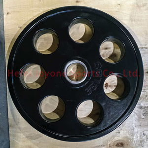 Casa palestra sollevamento pesi 2 pollici bilanciere rivestito in gomma sette 7 fori prese piastre peso - Product Image 5