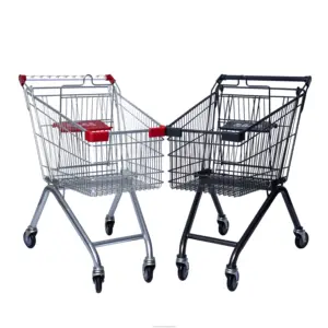 Steel Shopping Cart Metal Shopping Trolley For Supermarket Hand Push Shop Cart