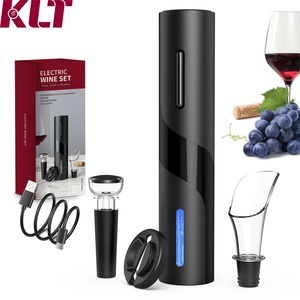 KLT Modern Design Electric Wine Opener Set 4 In 1 Rechargeable USB C Wine Opener With Pourer Stopper And <b>Cork</b> Cutter - Product Image 1