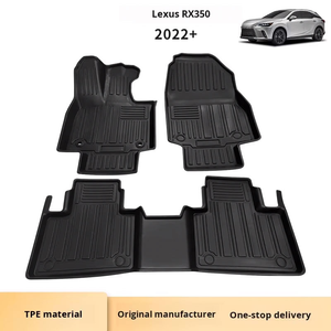 쿨카즈 TPE 플로어 매트 RX350 2016-2021 좌핸들용 10mm 두께 3개 풀세트 모던 방수 내마모성 - Product Image 2