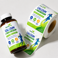 Étiquettes personnalisées pour flacons de vitamines et de calcium, autocollantes, imperméables, en vinyle, logo, emballage de compléments alimentaires, impression