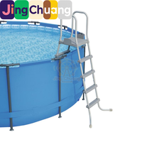 Échelle de piscine double face avec plateforme en PVC de 132 cm pour piscine de massage