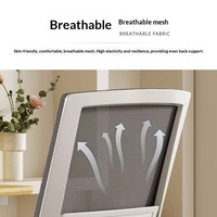 Chaise de bureau ergonomique en maille et mousse pour visiteurs, conférences et télétravail, avec mécanisme de réglage de la hauteur et accoudoirs fixes
