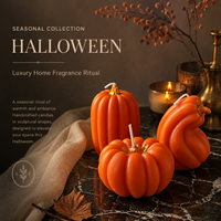 Handgemachtes Kürbisförmiges Duftkerzen-Set für Halloween Herbst-Dekoration Geschenk Heimdekoration, Herbst-Ernte-Kerze OEM Private Label