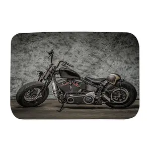 Alfombra de puerta con estampado personalizado, tapete antideslizante para puerta, Coral, vellón, para motocicleta, cocina