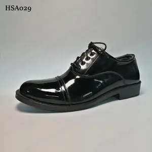 LXG,airport staff shining natural cow leather upper dress shoes advanced meeting lace-up double joints office shoes HSA029