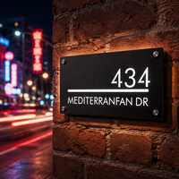 Plaques de numéros personnalisées rétroéclairées à LED néon, designs personnalisables, transformateur acrylique pour les sociétés de taxis, les hôpitaux, les bâtiments