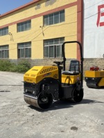 Rouleau compacteur à double tambour de 1 tonne, certifié CE, avec système hydraulique et moteur vibrant, pour une compactation uniforme