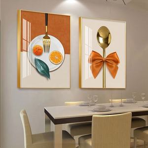 Ristorante di lusso leggero diamante cristallo porcellana pittura moderna semplice doppia decorazione soggiorno - Product Image 1