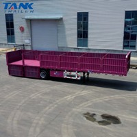 Semi-remorque à ridelles 3 essieux efficace, semi-remorque à ridelles robuste pour le transport de marchandises en vrac et de conteneurs