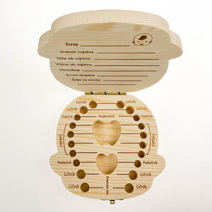 Caja de madera para dientes de bebé, organizador de almacenamiento para dientes de bebé, artesanal, pintura y decoración, Color madera Natural - Product Image 3