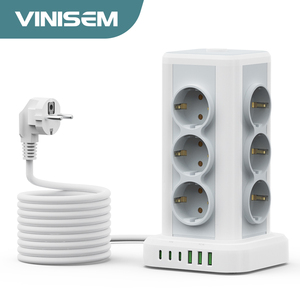 EU tiêu chuẩn 12 AC ổ cắm tháp điện dải USB Type-C nhiều ổ cắm bảo vệ quá tải cho bệnh viện công nghiệp sử dụng NEW ABS - Product Image 1