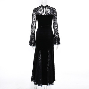 Gótico viento oscuro otoño nuevo estilo <span class=keywords><strong>Sexy</strong></span> Micro vestido Delgado encaje oscuro cola <span class=keywords><strong>de</strong></span> pez Vestido <span class=keywords><strong>de</strong></span> manga larga <span class=keywords><strong>Mujer</strong></span> - Product Image 6