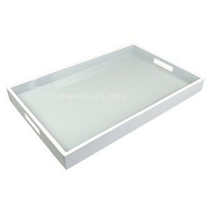 Plateau de service rectangulaire en bois laqué, fait main, recyclable, écologique, durable, décoratif pour la maison, la cuisine, la salle à manger, les fêtes - Product Image 4