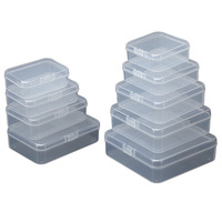 Vente en gros de pièces de rechange carrées transparentes en plastique PP Boîte de rangement pour l'emballage de bijoux Bouchons d'oreille de bijoux pour engins de pêche