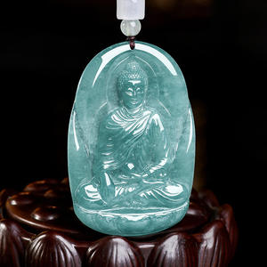 Colgante de Jadeíta Natural Azul Agua con Buda, Diseño Original UNISEX, Estilo Chino, Regalo con Certificado de Tasación E042 - Product Image 6