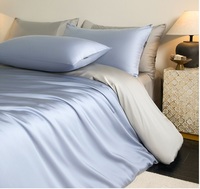 Parure de lit quatre pièces unie, luxe léger, douce pour la peau, écologique, sensation rafraîchissante, housse de couette en Lyocell et coton, idéale pour l'été à la maison