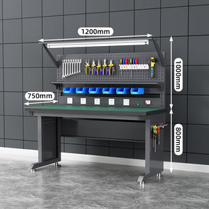 Ağır Hizmet Tipi Paslanmaz Çelik Tezgah Tamirci Tezgahı OEM Ayarlanabilir Raflar ve Çekmeceler Anti-Statik Bakım Masası - Product Image 2